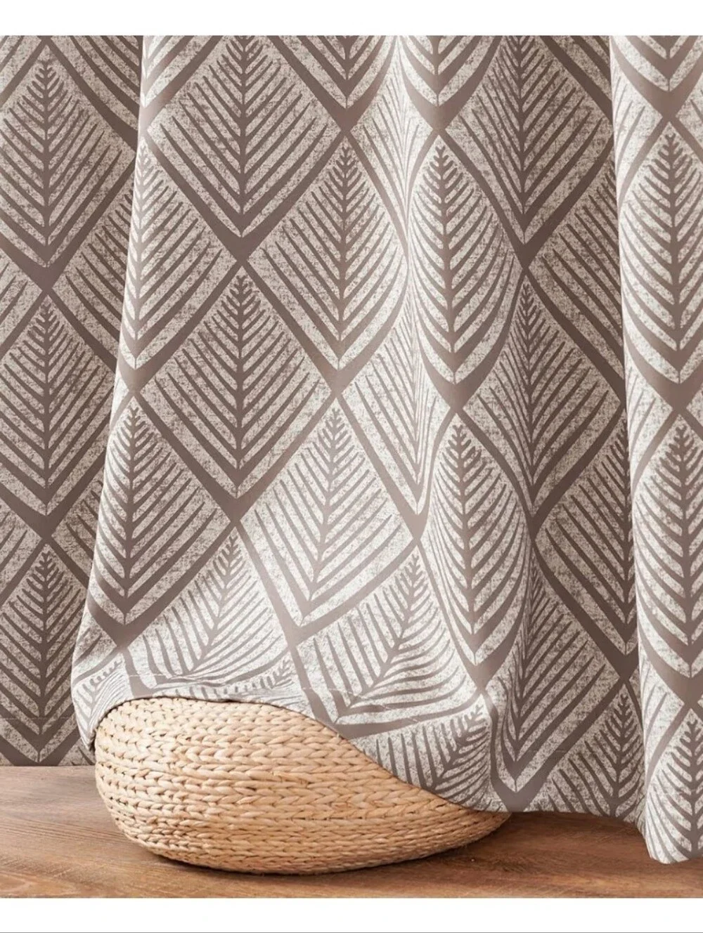 Jinchan NWT 2pk 80% Blackout Geo Bohemian Curtain Panel Pair 50